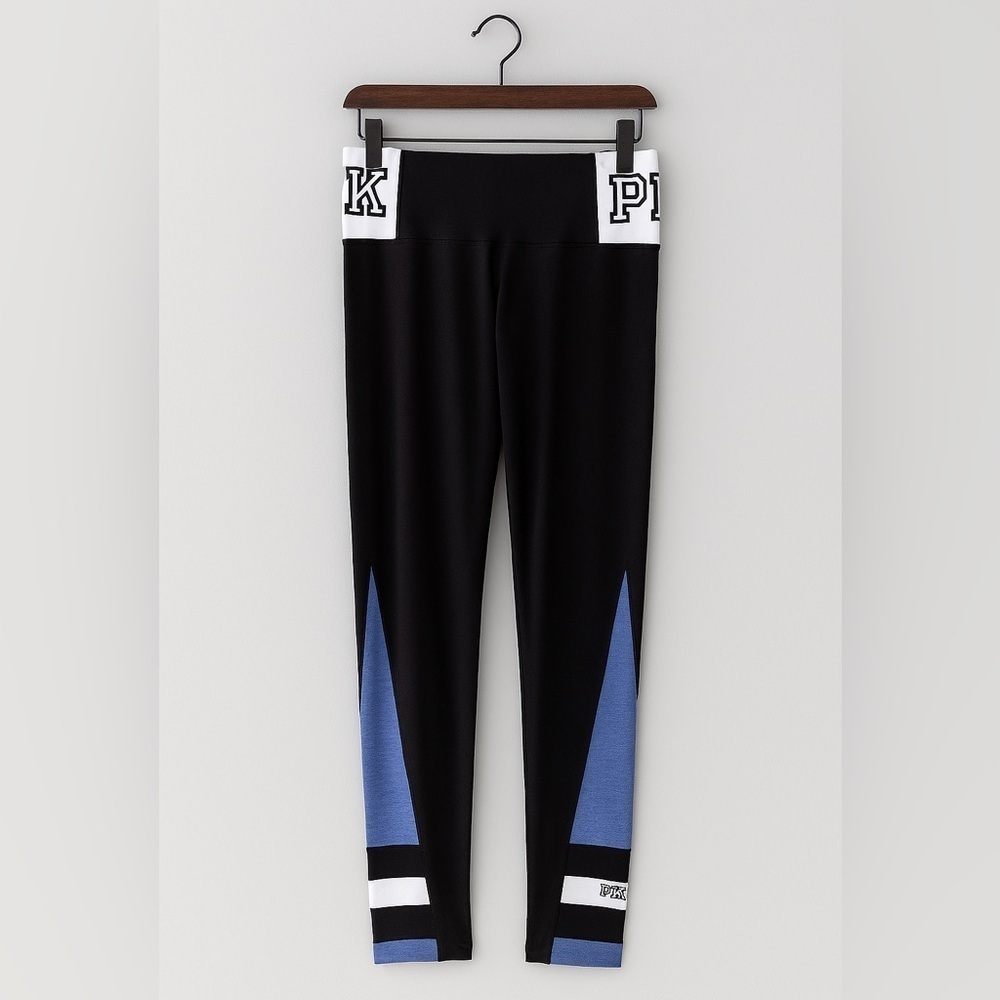 PINK Victoria’s Secret Yoga Pants XS Black Gray Color Block Leggings